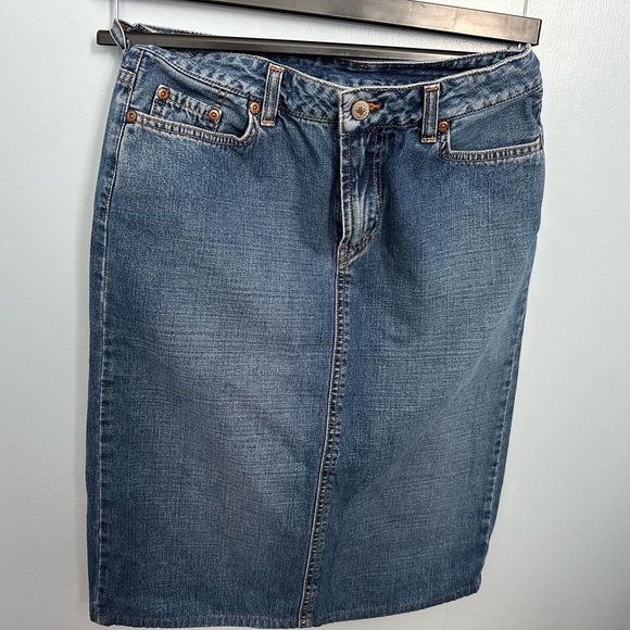 Lucky Brand Dungarees, long denim skirt - Picture 3 of 13